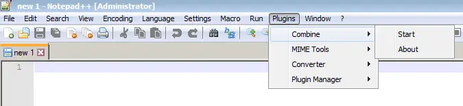 Combine Plugin Installed