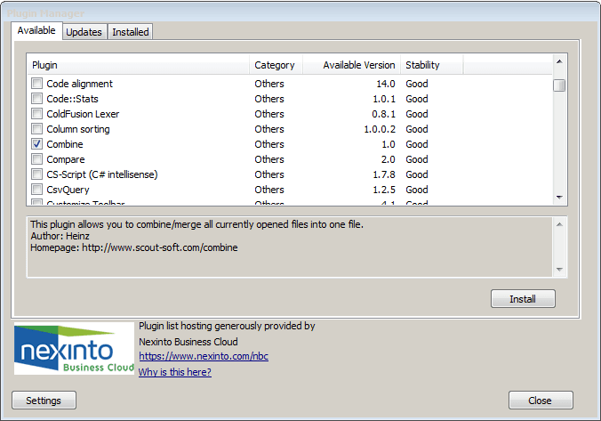 Notepad++ Plugin Manager