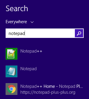 notepad search open