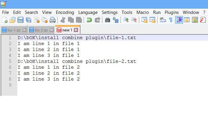 combine file insert filename before text