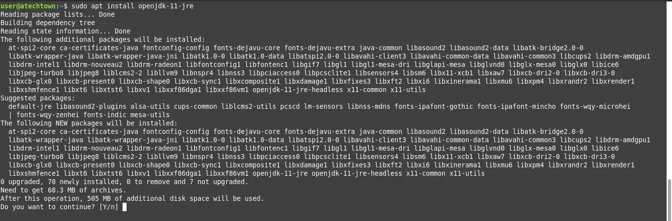 ubuntu 18.04 install openjdk 11
