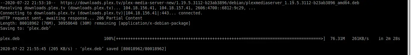 ubuntu install plex media server .deb file