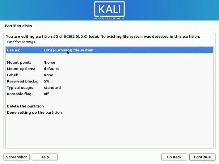 Creating the Swap partition