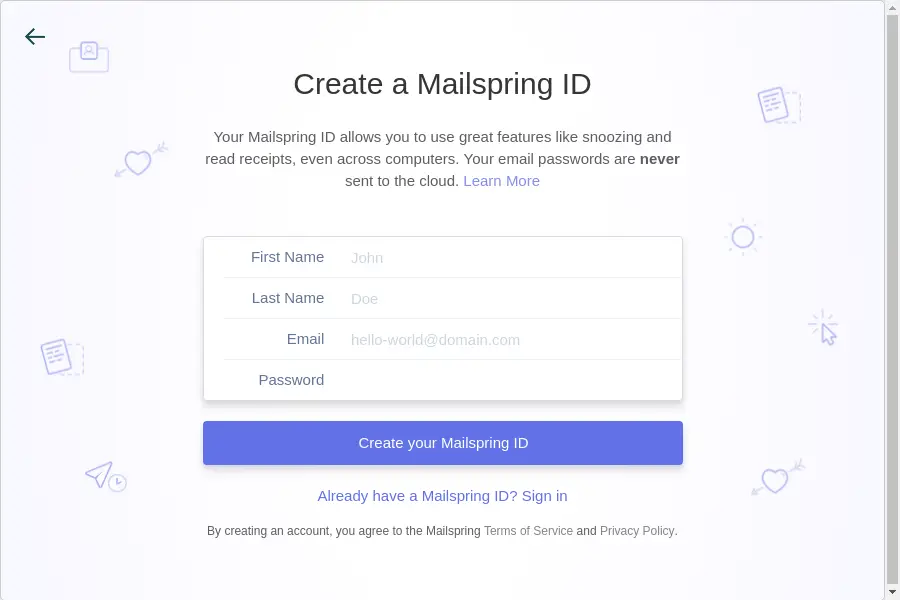 Create a Mailspring ID