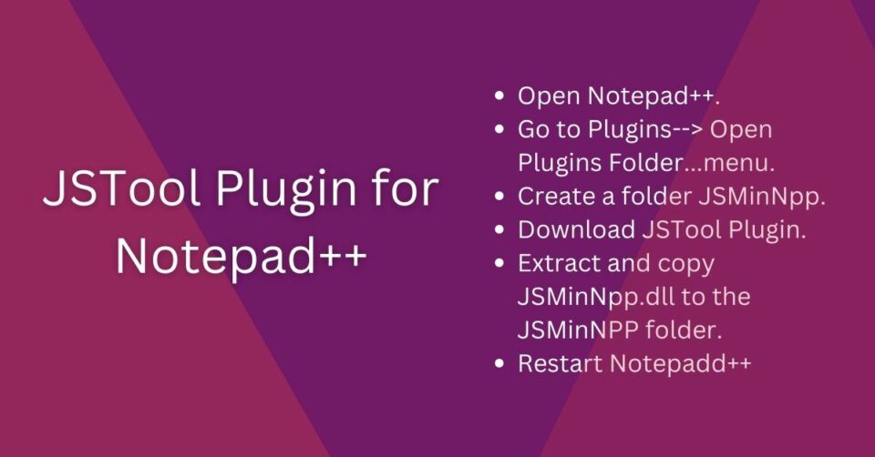 JSTool Plugin for Notepad++ Features, Download, How to Install and