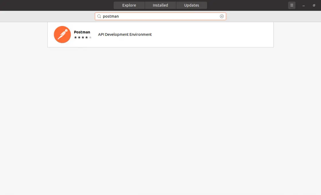 Searching Postman on the Ubuntu Software Center