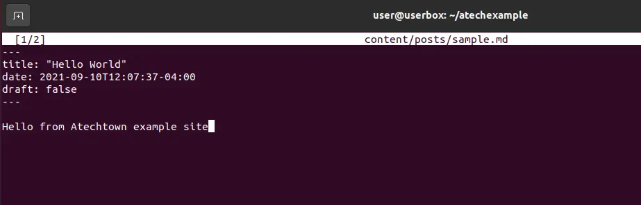 Creating a new post with Hugo