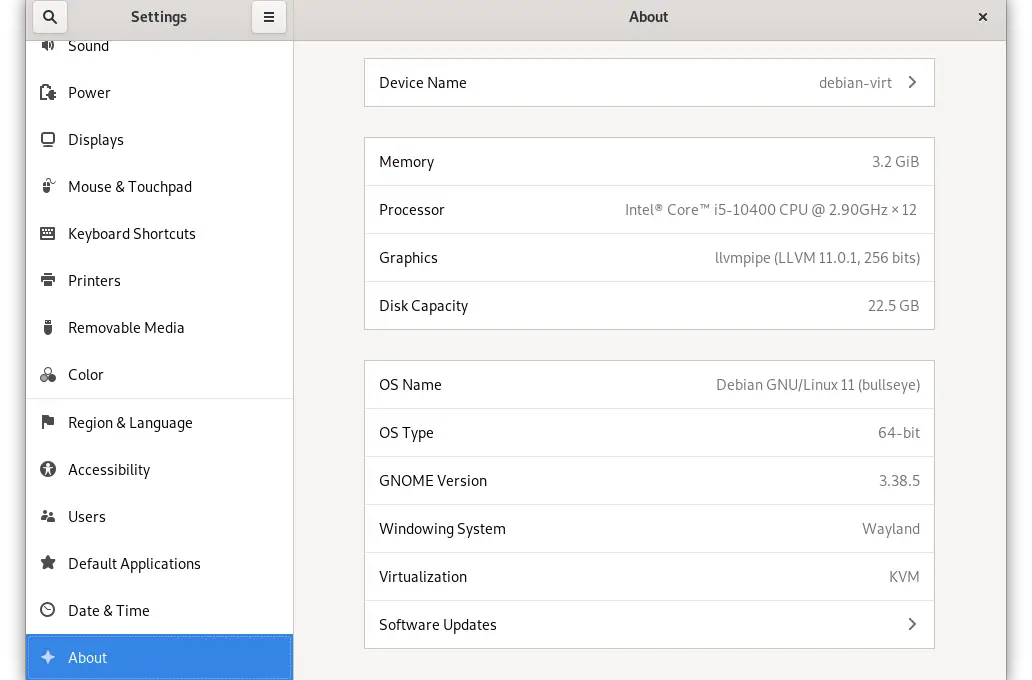 Check Debian version with GNOME