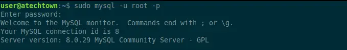 Check the mysql version using the shell