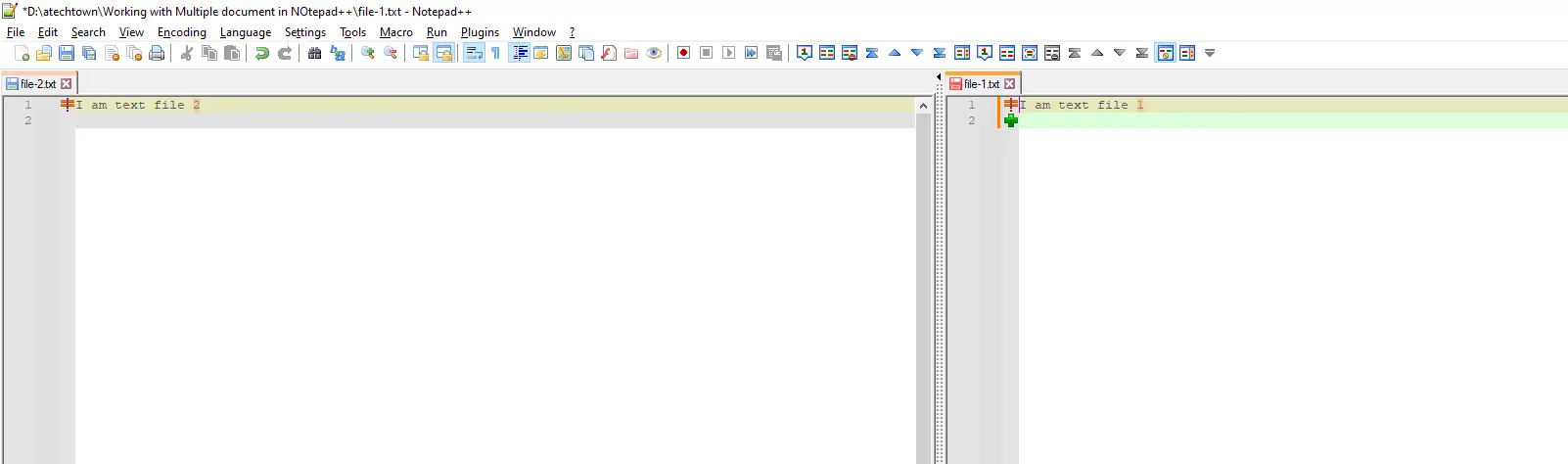 Compare file in Notepad++