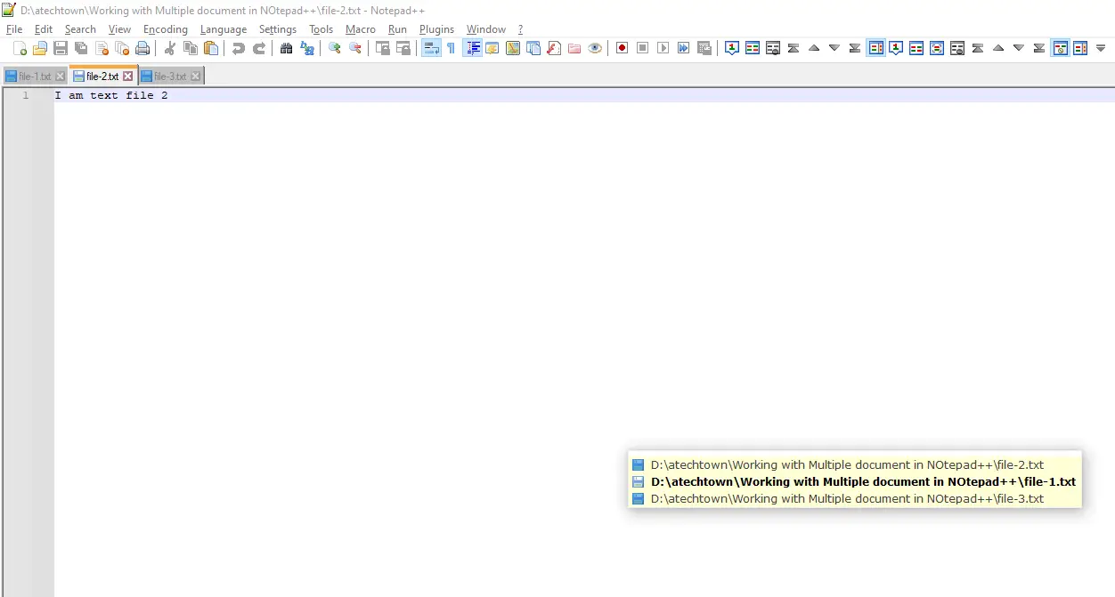 Control tab in Notepad++
