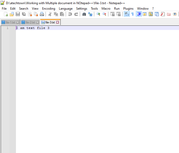 multiple file opened in Notepadp++